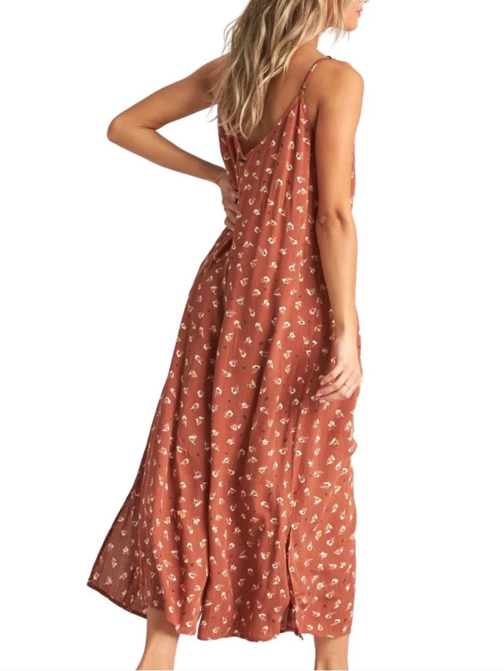 BILLABONG SHAKE IT AGAIN JUMPSUIT IN HENNA size Small - Picture 3 of 16